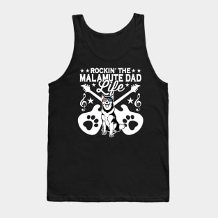 Rockin The Alaskan Malamute Dad Life Dog Lover Guitar Musician Tank Top